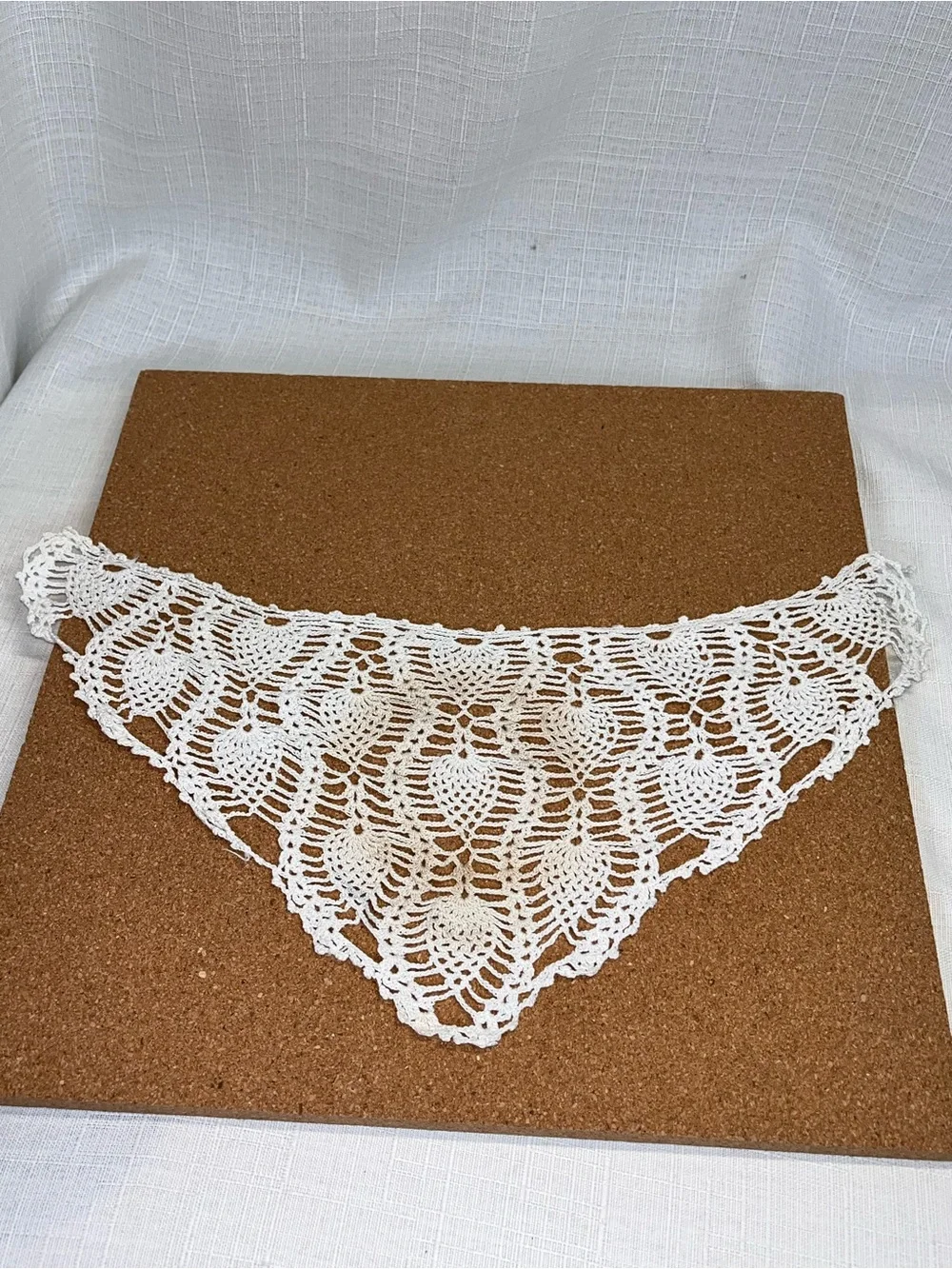 Vintage Hand Crocheted Lace Doily Lot 6 White Cotton Table Top Cottagecore Boho